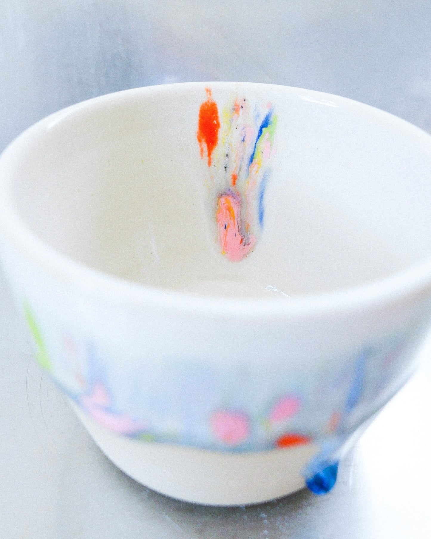 blue drips barista mug