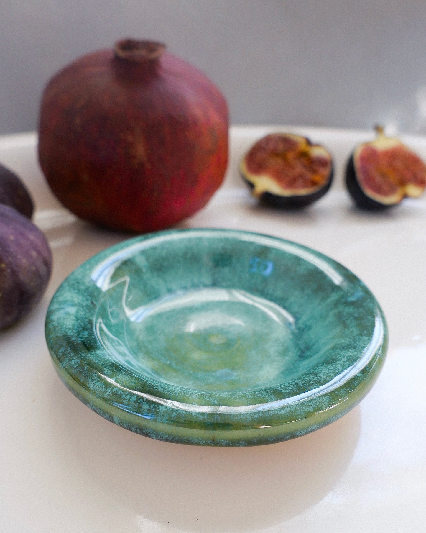 dark green small snack bowl