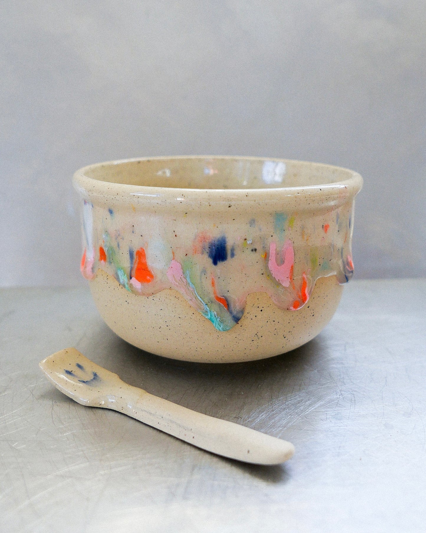 ice cream bowl with spoon