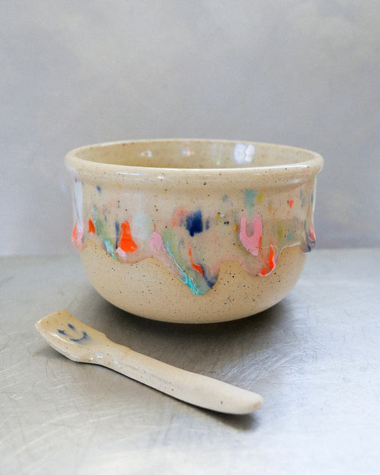 ice cream bowl with spoon