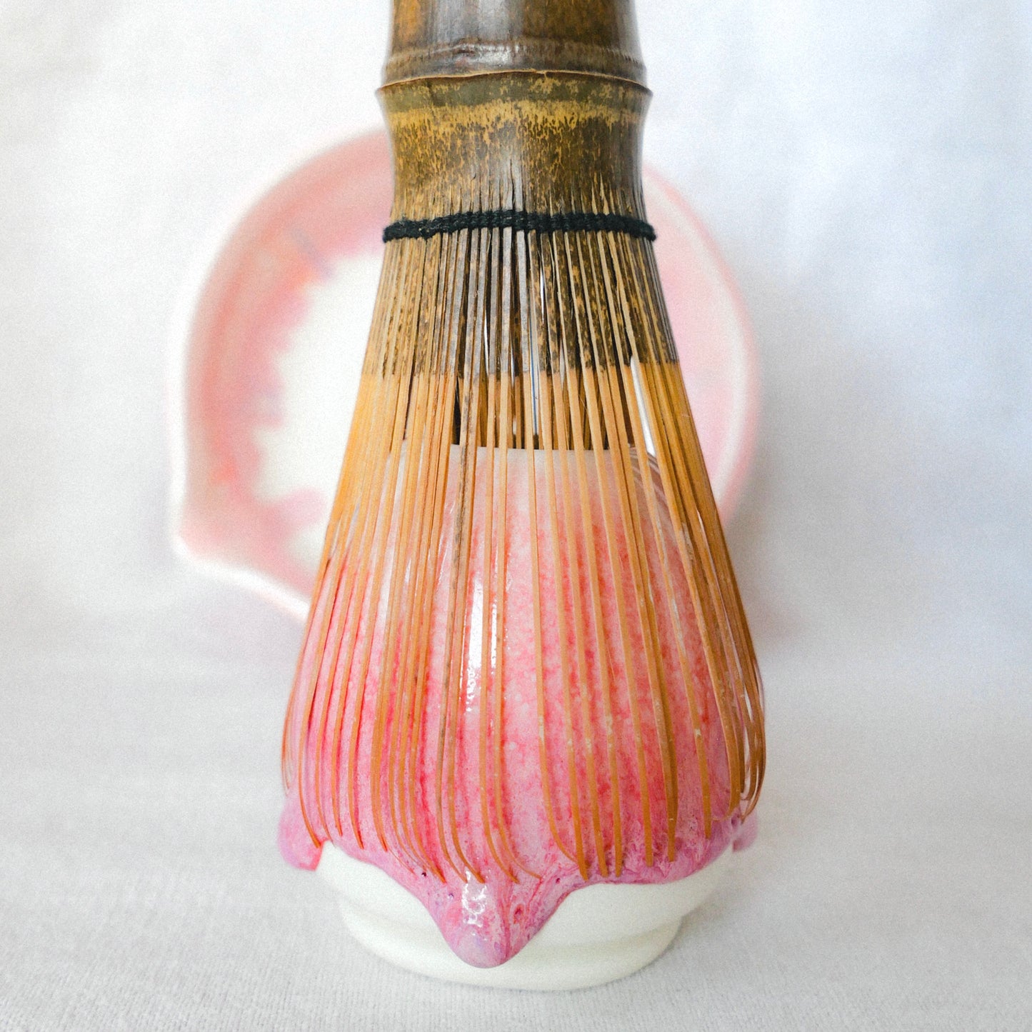hot pink porcelain matcha set