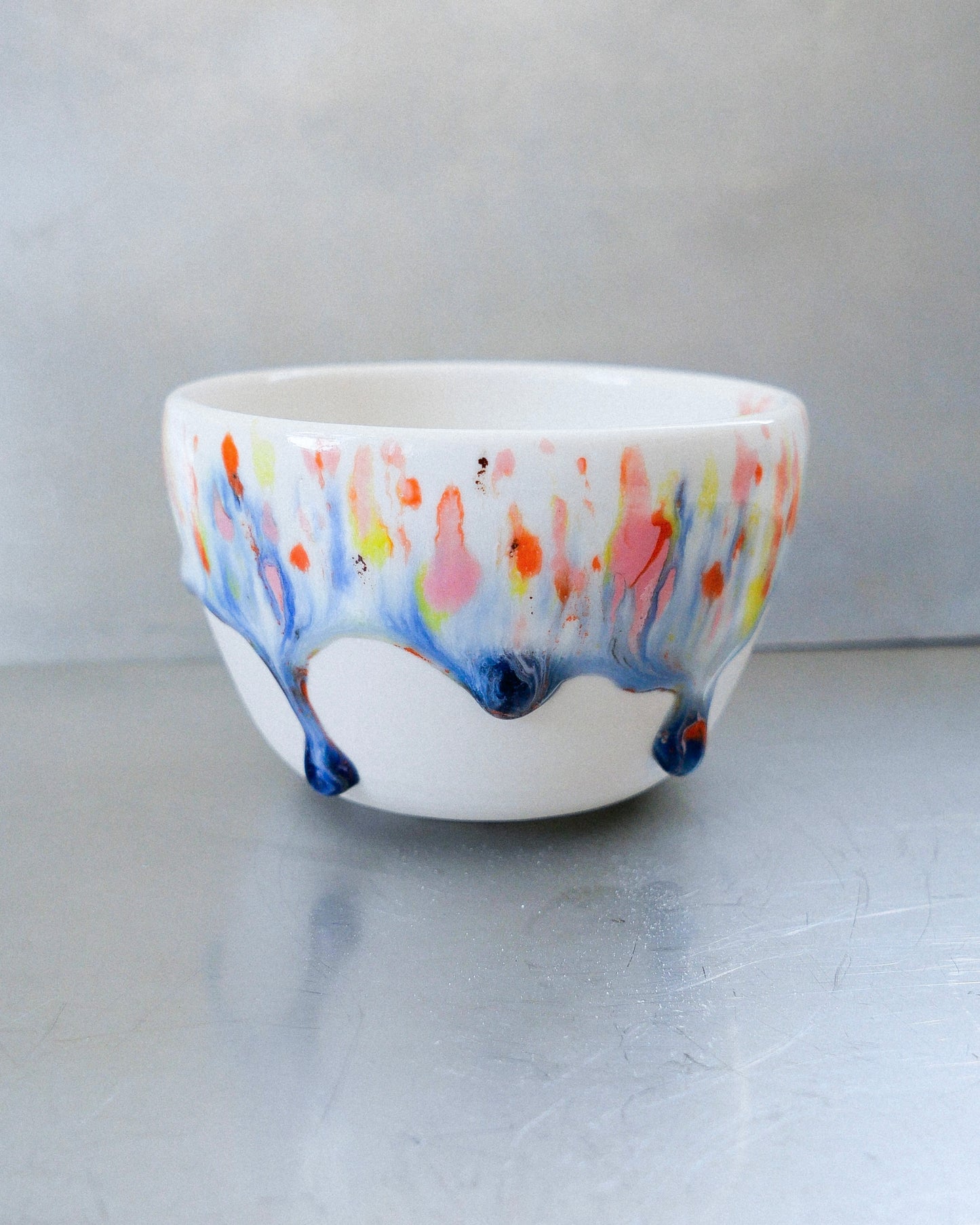 blue drips porcelain barista mug